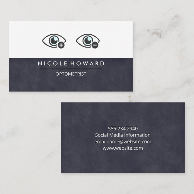 Optometrist | Eyes Icon Business Card (Front/Back)