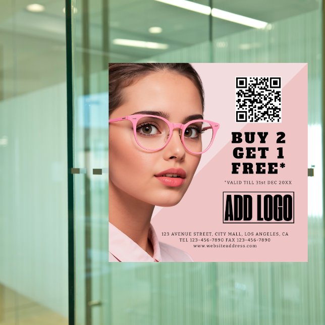 Optometrist Eyewear Business QR Code Window Cling (Creator Uploaded)