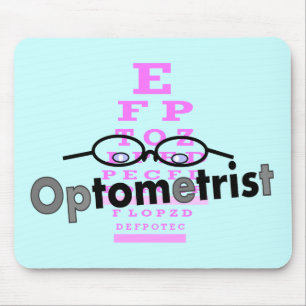 Optometrist Gifts, Eyeglasses and Eyechart Design Mouse Mat