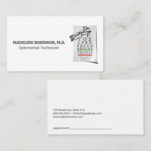 Optometrist   Glasses   Eye Chart Appointment Card