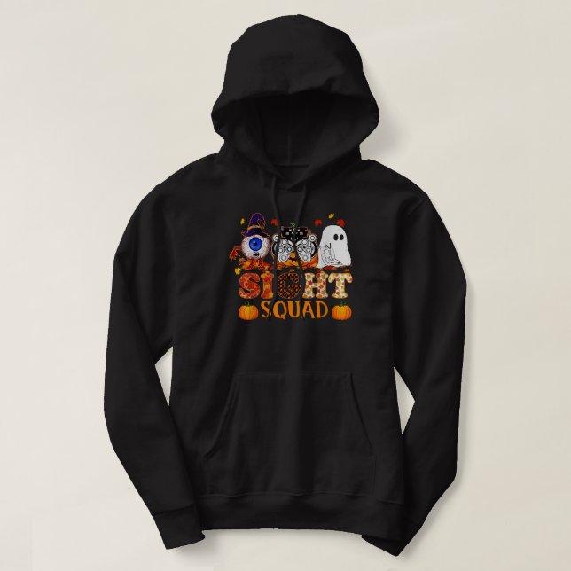 Optometrist Halloween Sight Squad Witch Pumpkin Op Hoodie (Design Front)