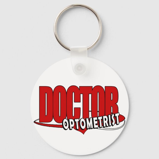 OPTOMETRIST LOGO DOCTOR BIG RED KEY RING (Front)