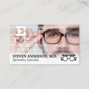Optometrist   Man Taking Eye Exam Business Card