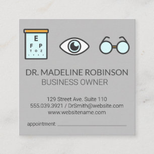 Optometrist   Medical Doctor   Eye Exam Appointment Card