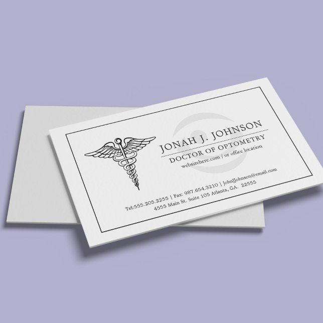 Optometrist | Minimalist Faded Eye Symbol Business Card (Creator Uploaded)