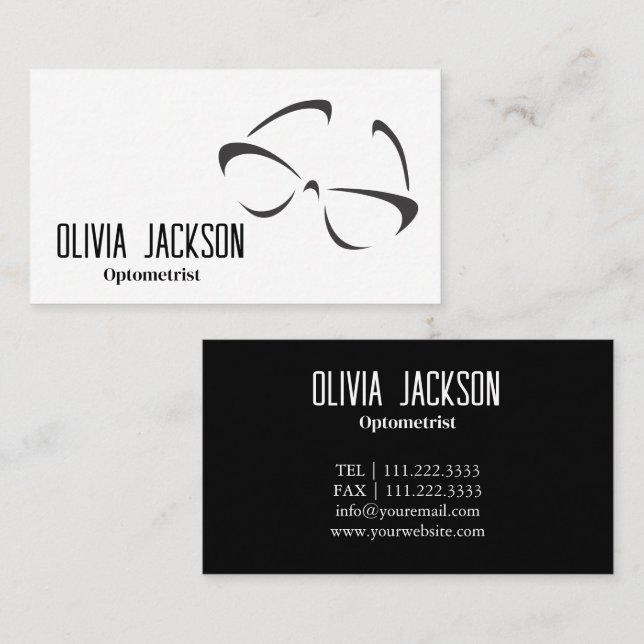 Optometrist Modern Eyewear Eye Glasses Business Card (Front/Back)