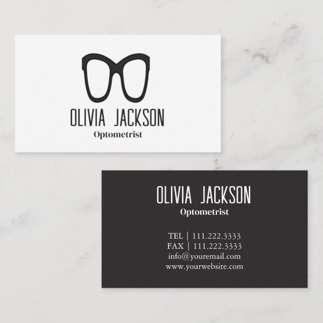 Optometrist Modern Eyewear Eye Glasses Business Card (Front/Back)