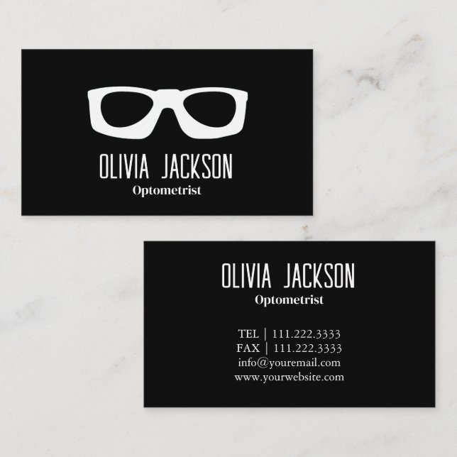 Optometrist Modern Eyewear Eye Glasses Business Card (Front/Back)
