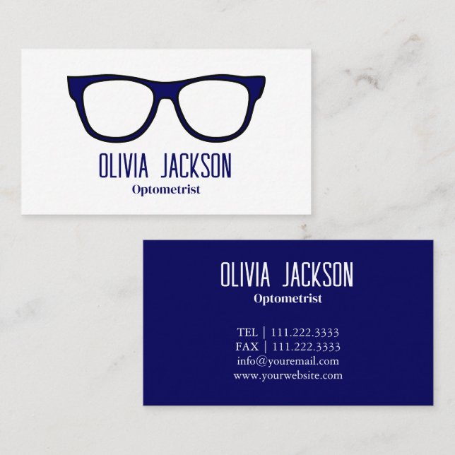 Optometrist Modern Eyewear Eye Glasses Business Card (Front/Back)