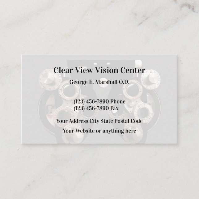 Optometrist Modern Simple Business Card (Front)