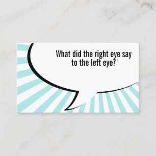 optometrist nose joke business card