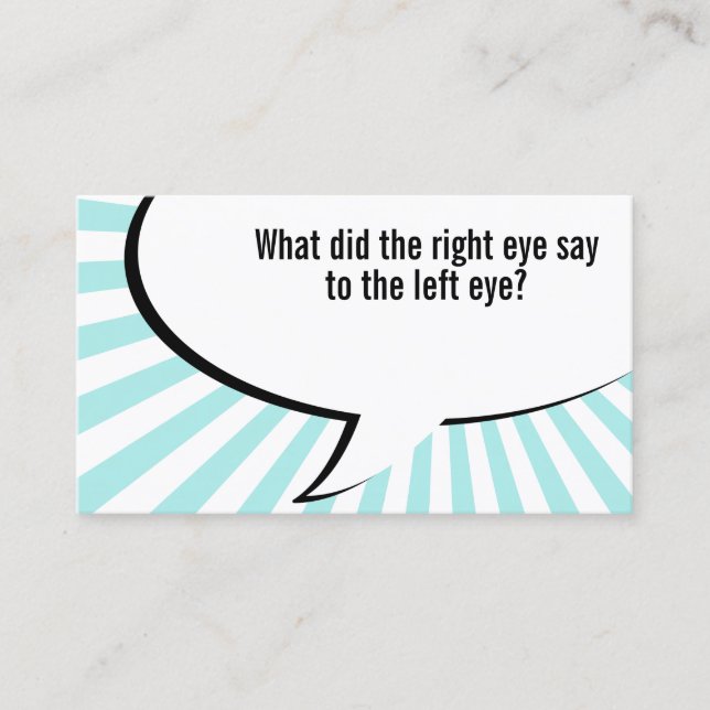 optometrist nose joke business card (Front)