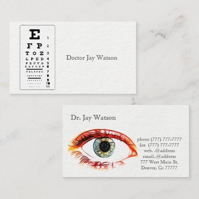 Optometrist Ophthalmologist Eye Destiny Destiny'S Business Card (Front/Back)