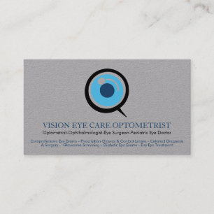 Optometrist Ophthalmologist Eye Specialist grey Business Card