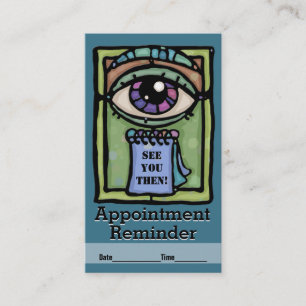 Optometrist.Ophthalmologists.Eye exam.Appointment Appointment Card