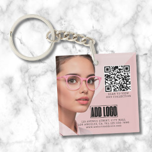 Optometrist Ophthalmology Eyewear Business QR Code Key Ring