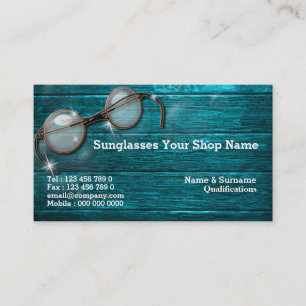 Optometrist optics optician glasses rustic business card