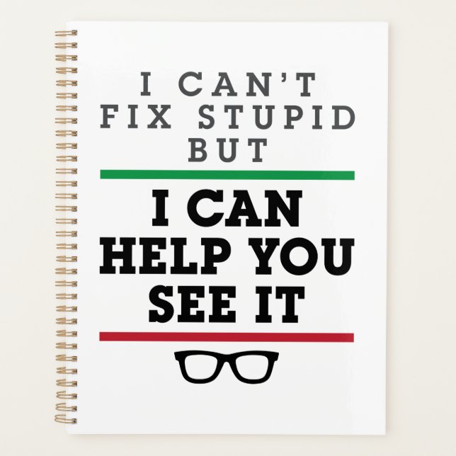 Optometrist Optometry Ophthalmology See Stupid Planner (Front)