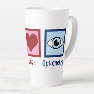Optometrist Peace Love Optometry Blue Eye Doctor Latte Mug