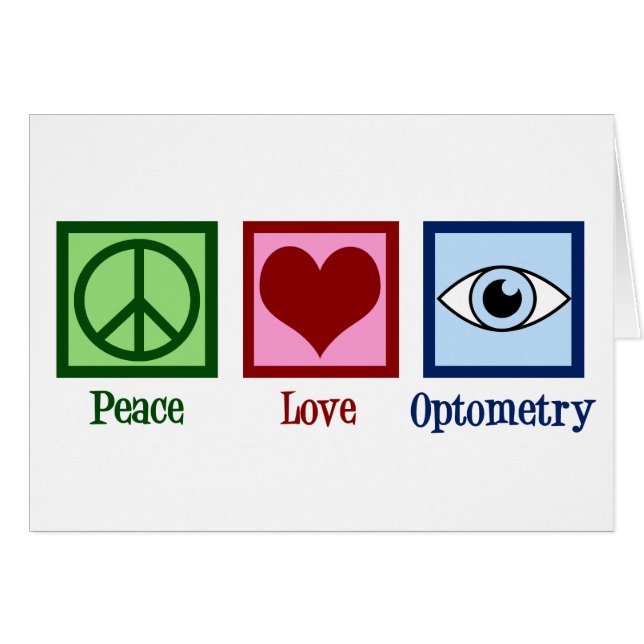 Optometrist Peace Love Optometry Eye Doctor Card (Front Horizontal)