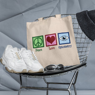 Optometrist Peace Love Optometry Office Tote Bag