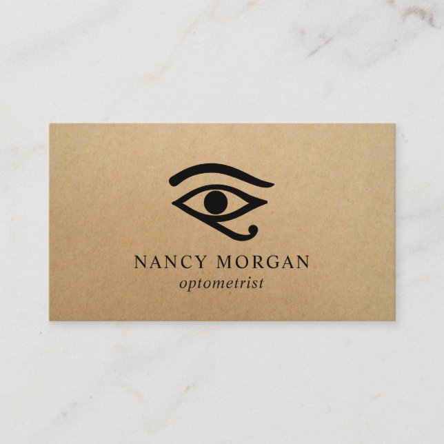 Optometrist Rustic Kraft Business Card (Front)