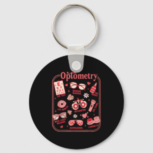Optometrist valentines day optometry assistant key ring