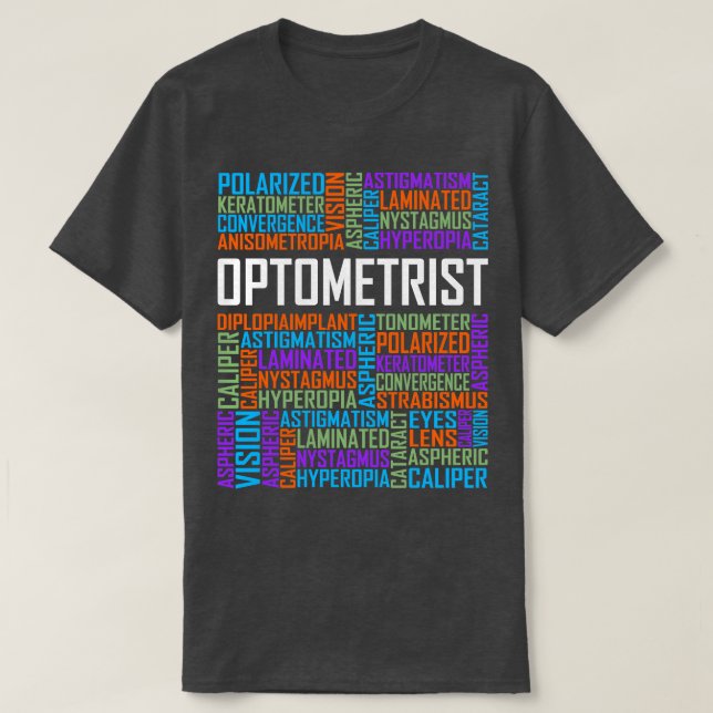 Optometrist Words T-Shirt (Design Front)