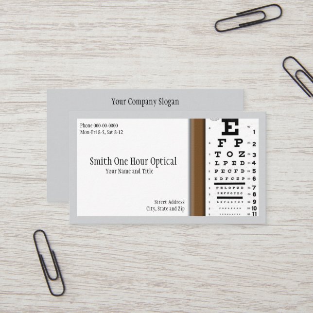 Optometrists Business Card (Front/Back In Situ)