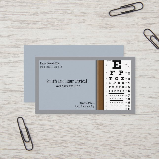 Optometrists Business Card (Front/Back In Situ)