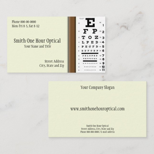 Optometrists Business Card (Front/Back)
