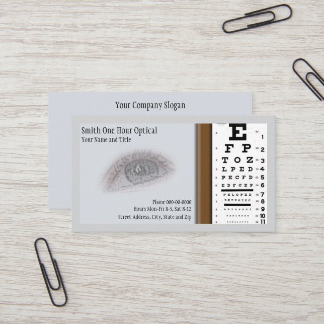 Optometrists Business Card (Front/Back In Situ)