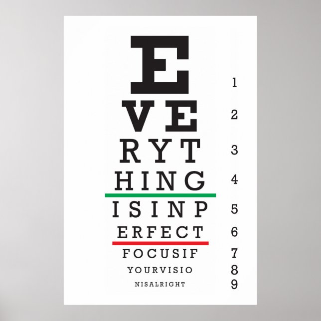Optometry Eye Chart Illustration (Front)