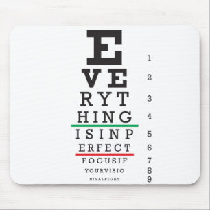 Optometry Eye Chart Illustration Mouse Mat