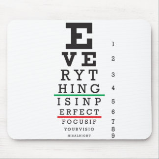 Optometry Eye Chart Illustration Mouse Mat