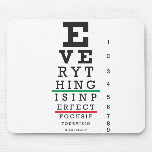 Optometry Eye Chart Illustration Mouse Mat (Front)