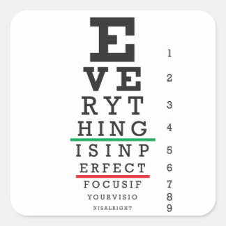 Optometry Eye Chart Illustration Square Sticker