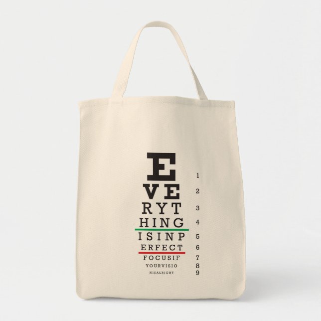 Optometry Eye Chart Illustration Tote Bag (Front)