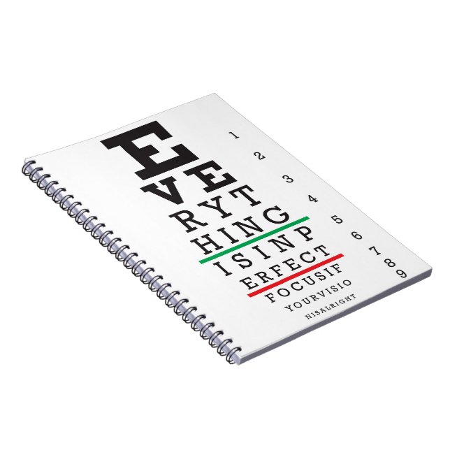 Optometry Eye Chart Notebook (Right Side)
