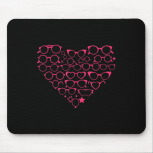 Optometry Eyegles Heart Valentines Day Mouse Mat
