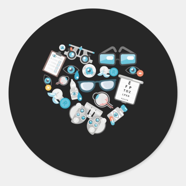 Optometry Future Optometrist Optical Assistant Eye Classic Round Sticker (Front)