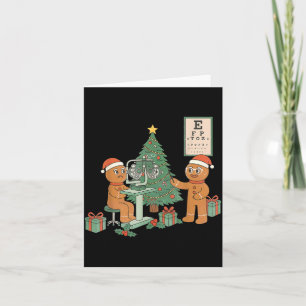 Optometry Gingerbread Christmas Optician Sight Squ Card