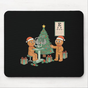 Optometry Gingerbread Christmas Optician Sight Squ Mouse Mat