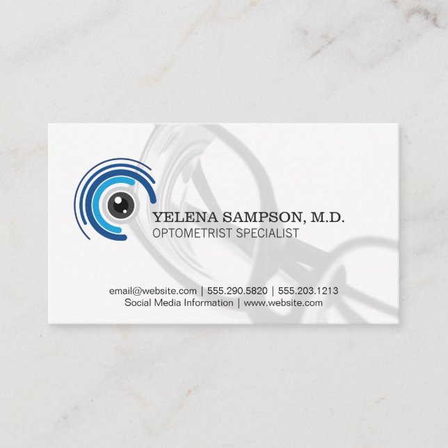 Optometry Logo | Prescription Glasses Business Card (Front)