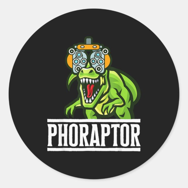 Optometry Machine Phoropter Funny Optometrist Phor Classic Round Sticker (Front)