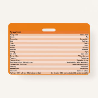 Optometry Medical Spanish Badges ID Badge