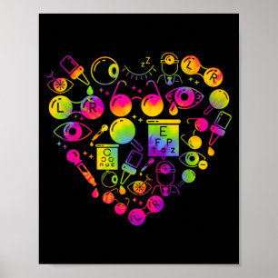 Optometry Ophthalmic Technician Symbols Heart Poster