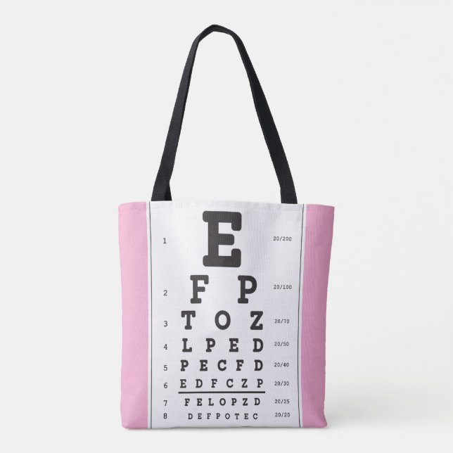 Optometry Ophthomolgist Eye Doctor Eye Chart Tote  (Back)