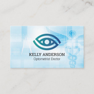 Optometry Stylized Eye Logo   Medical Doctor Business Card
