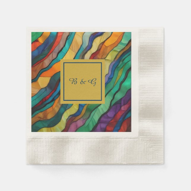 Opulent African destination wedding monogram  Napkin (Front)